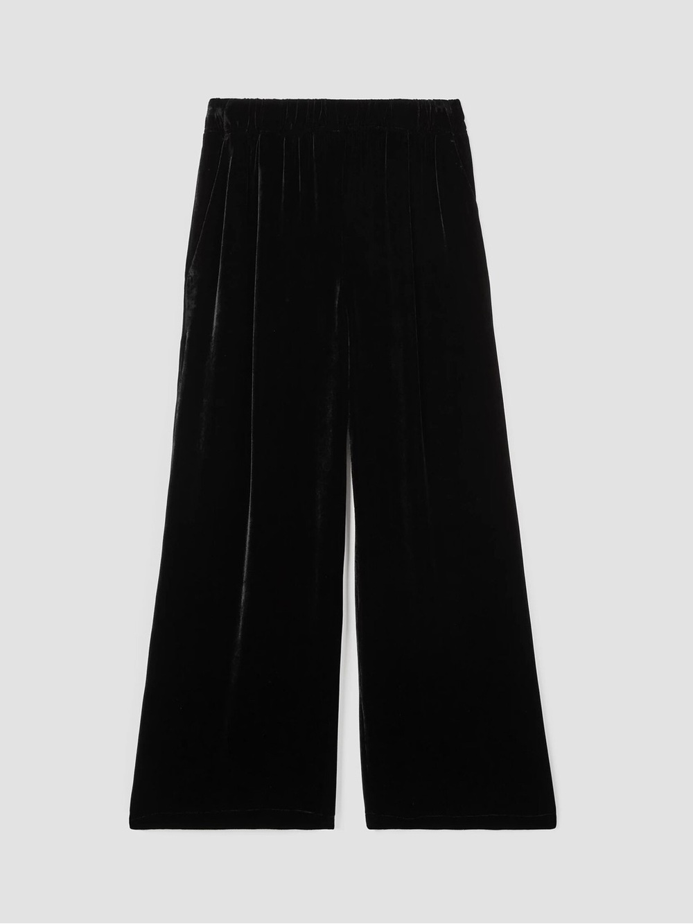Eileen Fisher Black Velvet Wide-Leg Pants
